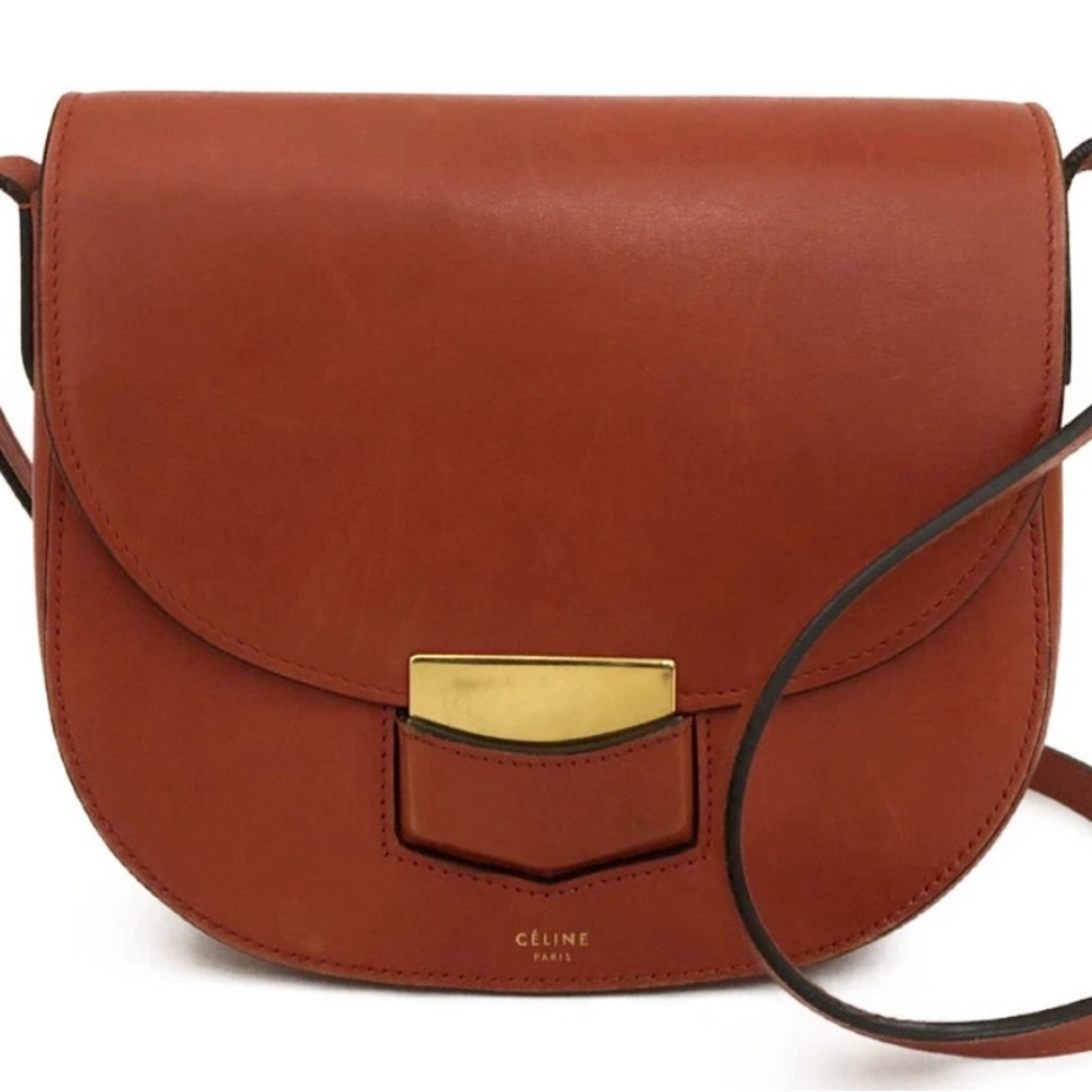 Celine Brown Leather Crossbody Bag
